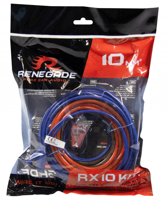 Pachet bass auto Renegade RXV1000, 250 W RMS + Amplificator auto Renegade RXA550, 2 canale, 270W RMS + Kit cablu amplificator [7]