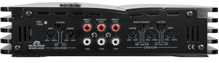 Pachet bass auto Renegade RXV1200, 30 cm, 300 W RMS + Amplificator auto Renegade RXA1100, 4 canale, 540W RMS + Kit cablu amplificator [5]