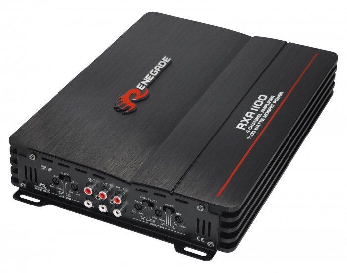 Pachet bass auto Renegade RXV1200, 30 cm, 300 W RMS + Amplificator auto Renegade RXA1100, 4 canale, 540W RMS + Kit cablu amplificator [4]