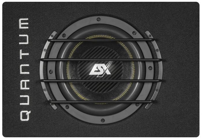 Pachet bass auto ESX Quantum QXB10, 600W RMS + Amplificator auto ESX Signum SXE1200.1D, Mono, 600W RMS + Kit cablu amplificator [2]