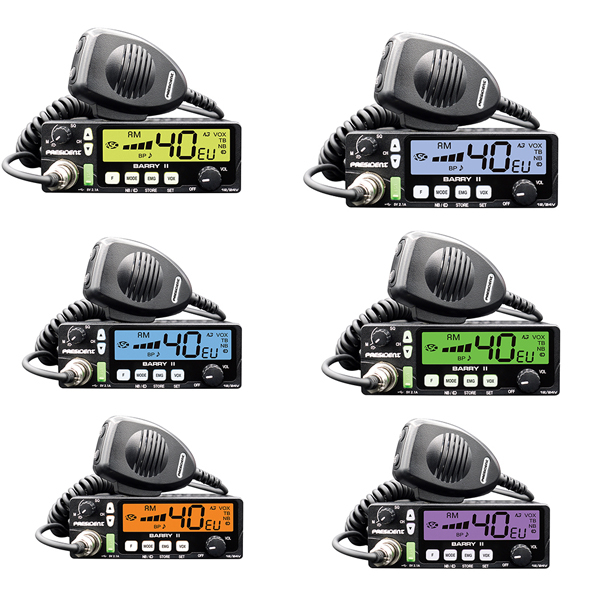 Pachet statie radio auto CB President BARRY II ASC AM/FM, Roger Beep, NB, ANL, Port USB, VOX, 12V/24V + Antena CB PNI LED 2000 cu filet SO-239, lungime 90 cm [4]
