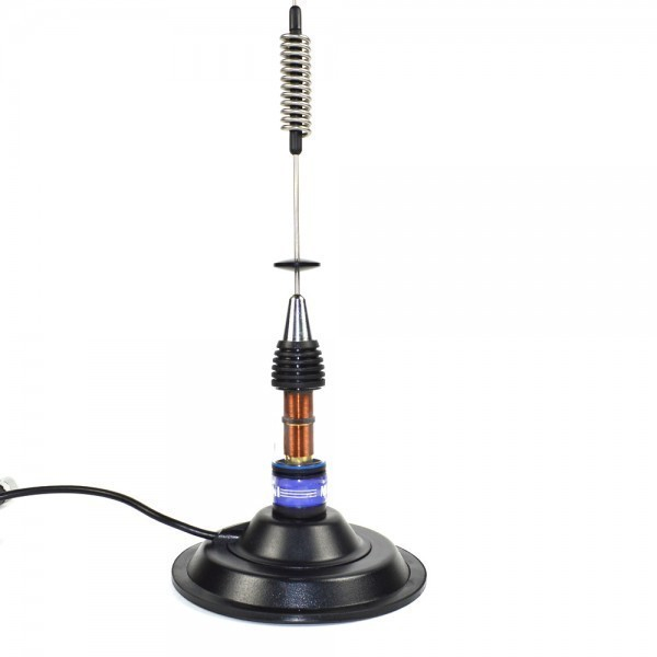 Pachet statie radio auto CB President BARRY II ASC AM/FM, Roger Beep, NB, ANL, Port USB, VOX, 12V/24V + Antena CB PNI ML70 lungime 70cm + Baza magnetica [14]