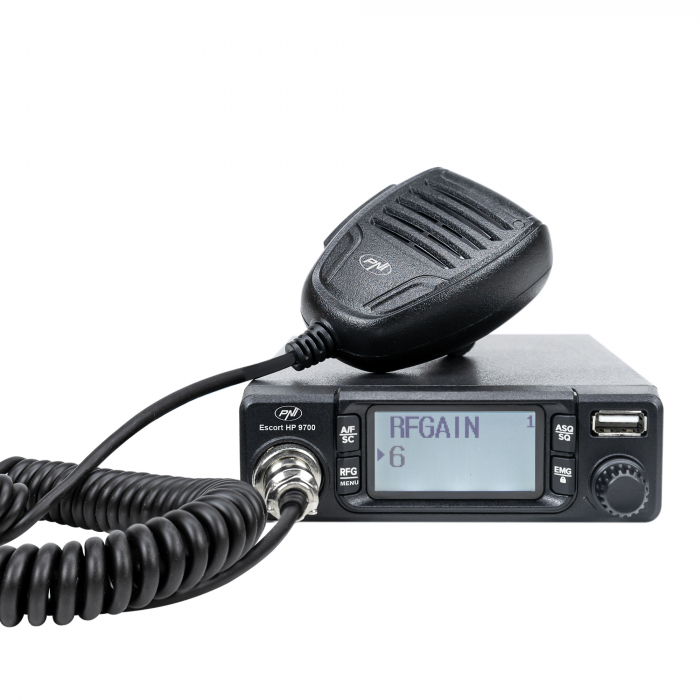 Pachet statie radio CB PNI Escort HP 9700 USB, ANC, ASQ, 12V / 24V, mufa de bricheta inclusa + Antena CB PNI Extra 45 lungime 45cm + Baza magnetica [11]