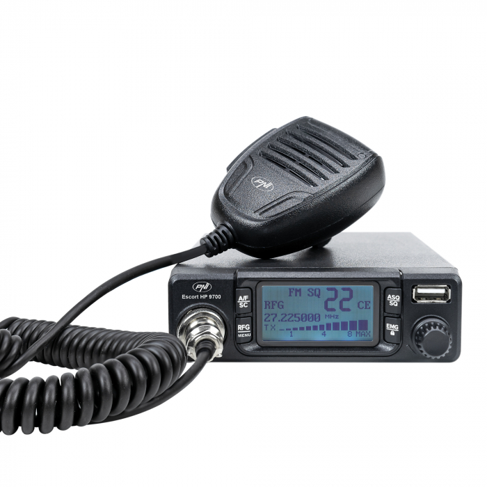 Pachet statie radio CB PNI Escort HP 9700 USB, ANC, ASQ, 12V / 24V, mufa de bricheta inclusa + Antena CB PNI Extra 45 lungime 45cm + Baza magnetica [4]