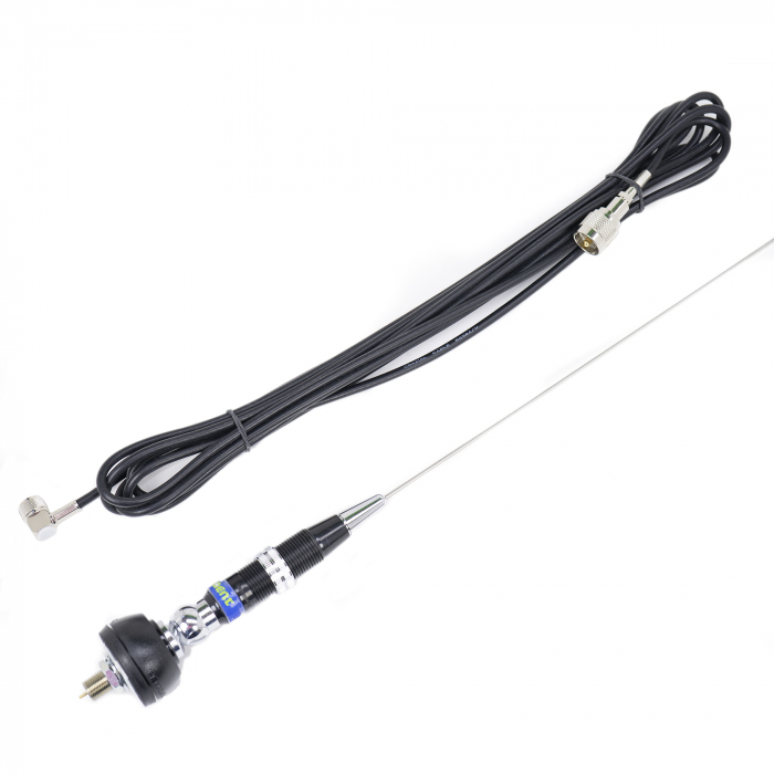 Pachet statie radio CB President BARRY II, 12V/24V + Antena CB President Iowa, lungime 102 cm cu montura + Cablu [7]