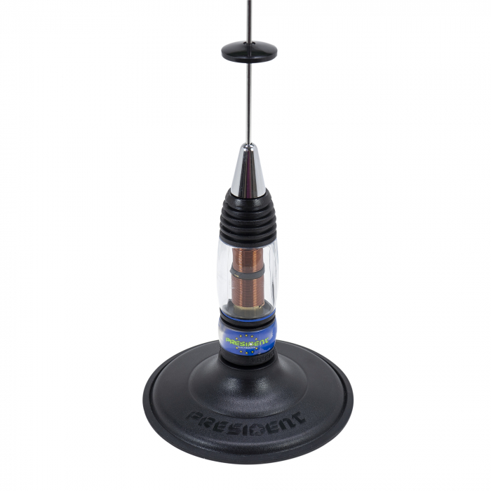 Pachet statie radio CB President BARRY II, 12V/24V + Antena CB President Missouri, lungime 72 cm + Baza magnetica [5]