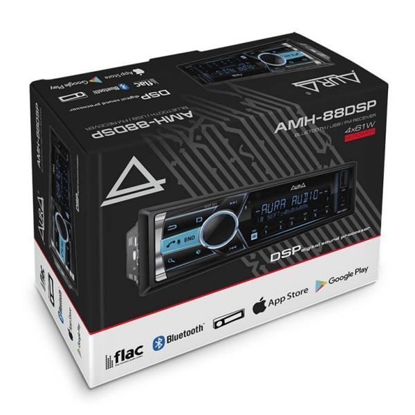 Player auto Aura AMH 88DSP, 4x51W, FM, USB, Aux, Bluetooth, DSP, aplicatie mobil Android/iOS [3]