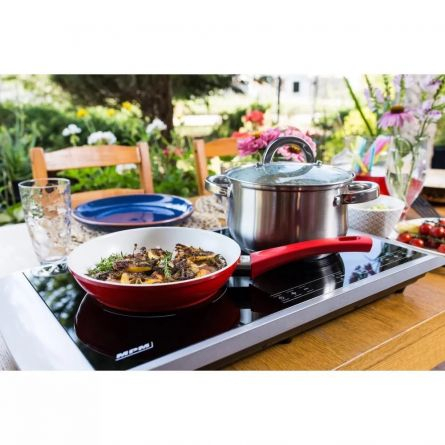 Plita cu inductie MPM MKE-11, 2900W, 2 zone de incalzire independente, temporizator 0 - 180 min, reglarea temperaturii 60 Â° C - 240 Â° C, afisaj LED, avertizare sonora, negru/gri [5]