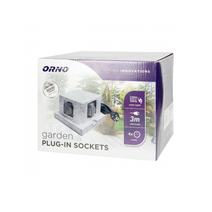 Prelungitor de gradina ORNO OR-AE-13186(GS), 4 prize 2P+E schuko, cablu H07RN-F 3x1.5mm², 3m [2]