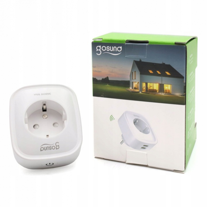 Priza inteligenta Gosund SP112, Wi-Fi, 16A, 2xUSB, monitorizare consum energie, compatibil Amazon Alexa, Google Assistant, alb [5]
