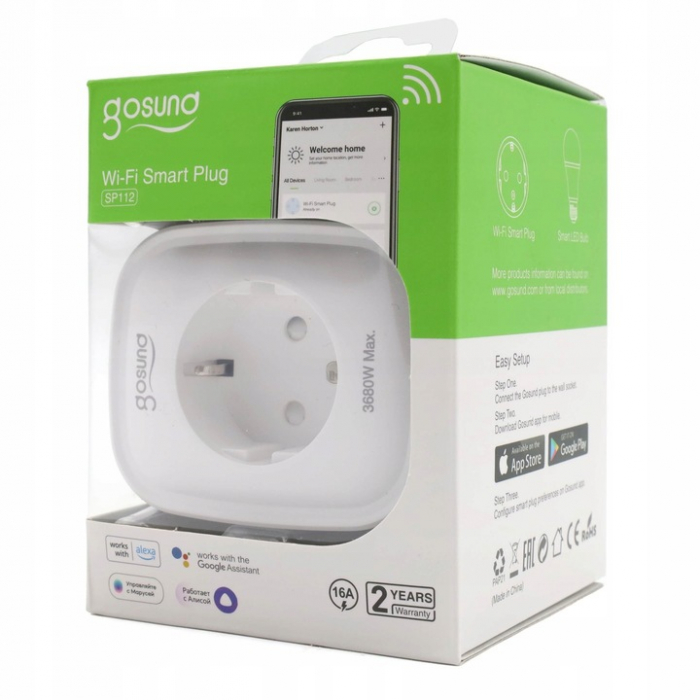 Priza inteligenta Gosund SP112, Wi-Fi, 16A, 2xUSB, monitorizare consum energie, compatibil Amazon Alexa, Google Assistant, alb [6]