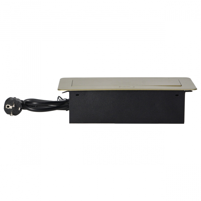 Priza schuko ORNO OR-AE-1337(GS)/BR, 3 prize schuko, incastrabila, 230V, 3600W, cablu 1.5 m, IP20 [3]