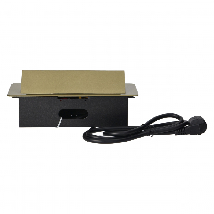 Priza schuko ORNO OR-AE-1337(GS)/BR, 3 prize schuko, incastrabila, 230V, 3600W, cablu 1.5 m, IP20 [4]