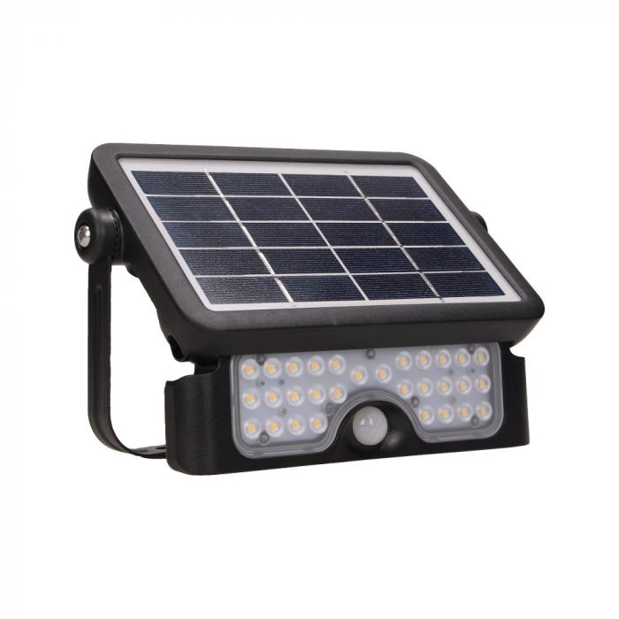 Proiector ADVITI LUX AD-SL-6108BLR4, incarcare solara, 3000mAh, 5W, LED SMD, senzor de miscare 120°, 500lm, IP65, 4000K, negru [7]