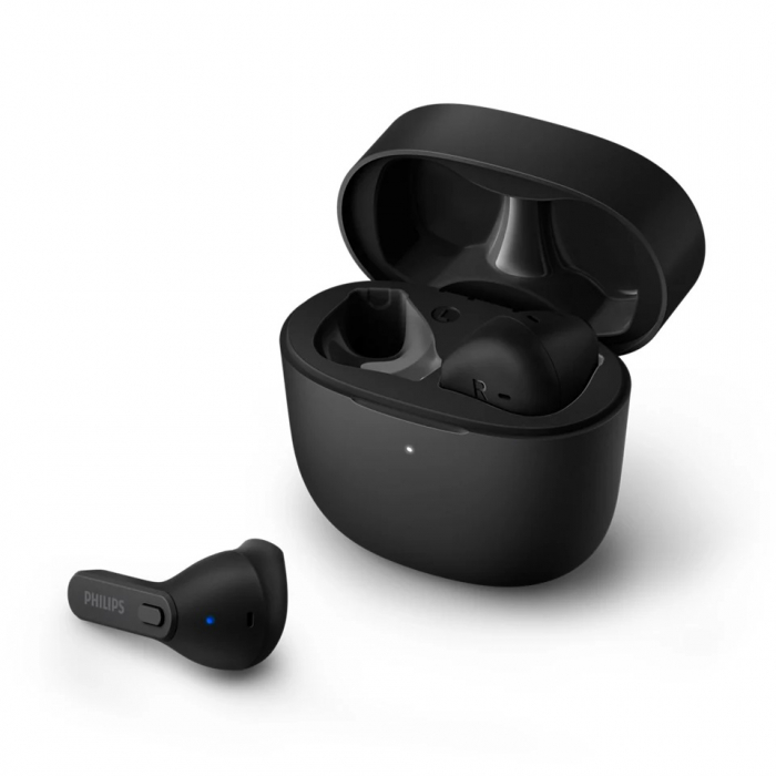 RESIGILAT Casti audio true wireless Philips TAT2236BK/00, In-Ear, Bluetooth v5, microfon incorporat, design ergonomic, IPX4, incarcare rapida, toc de incarcare, redare 6 ore, negru [2]