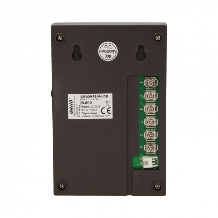 RESIGILAT Interfon pentru o familie ELUVIO ORNO OR-DOM-RE-914/B, control automat al portilor, ultra-slim, negru [4]