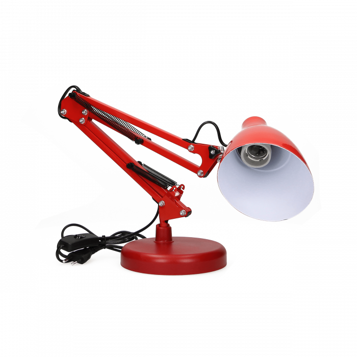 RESIGILAT Lampa de birou VIRONE DIAN DL-1/R, E27, 60 W, 3 articulatii mobile, cablu 110 cm cu comutator, otel, rosu [3]