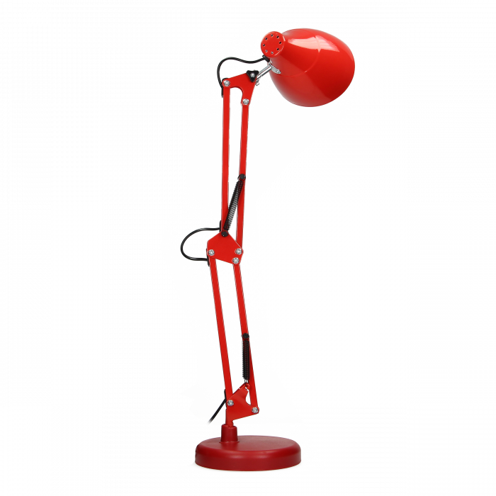 RESIGILAT Lampa de birou VIRONE DIAN DL-1/R, E27, 60 W, 3 articulatii mobile, cablu 110 cm cu comutator, otel, rosu [2]