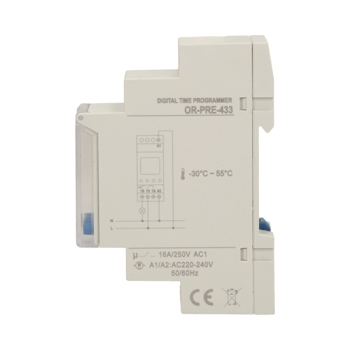 RESIGILAT Programator digital ORNO OR-PRE-433, 2300W, 16A, 52 de programe, montaj pe sina DIN TH-35, IP20, alb [5]