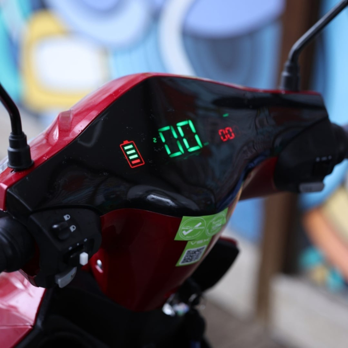 Scuter Electric Fara Permis Volta VSX, 220W, 25km/h, Autonomie Maxima 60km, Cu Pedale, Rosu [8]