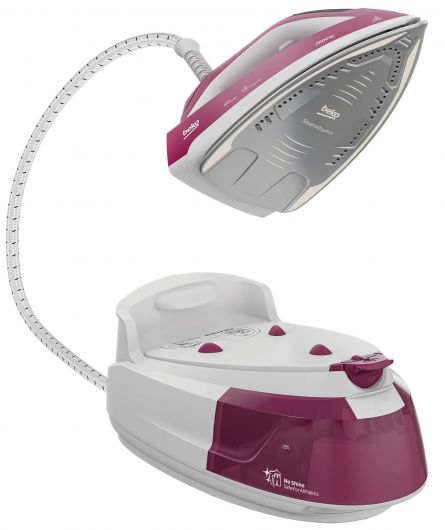 RESIGILAT Statie de calcat Beko SGA6126R, 2600 W, 225 g/min, 6 bar, 1000 l, talpa ceramica SteamXtra™, alb/rosu [2]