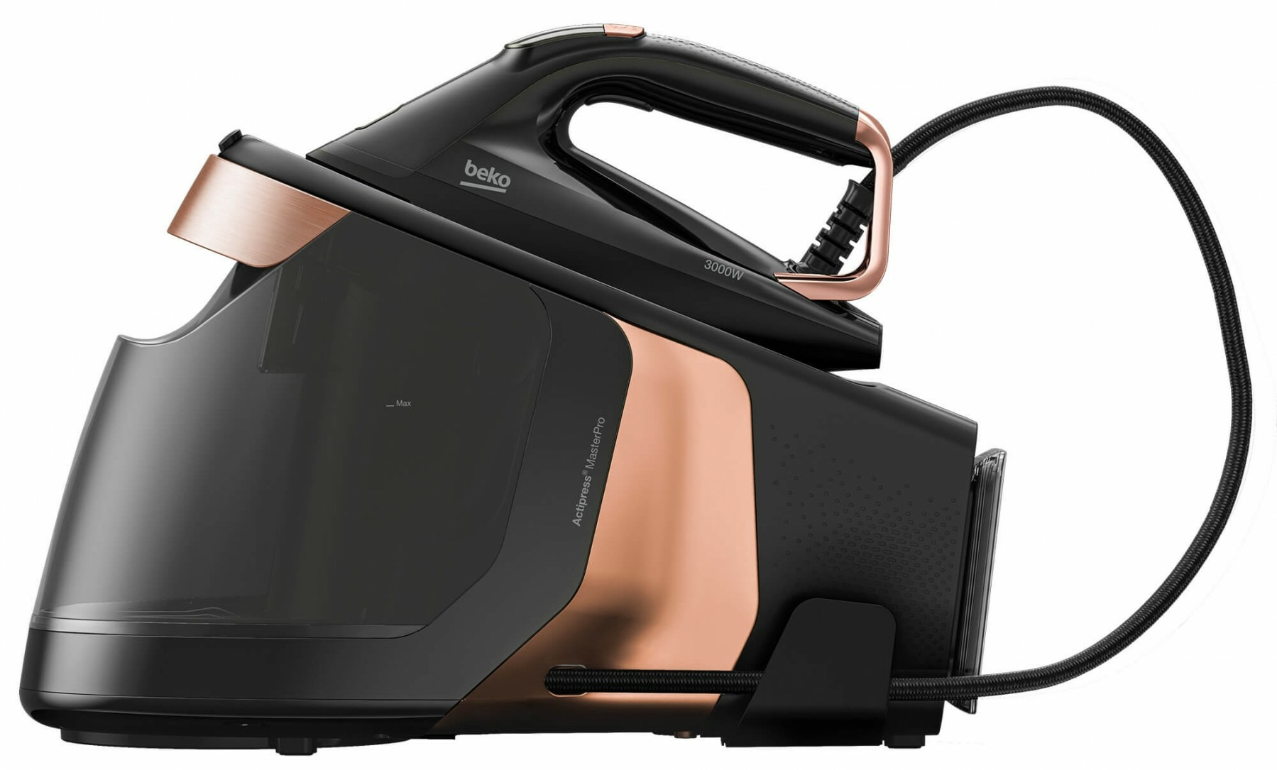 Statie de calcat Beko SGA8130C, 3000 W, 600 g/min, 165 g/min, 8 bar, 1.8 l, talpa Soft Glide, negru/aramiu [3]