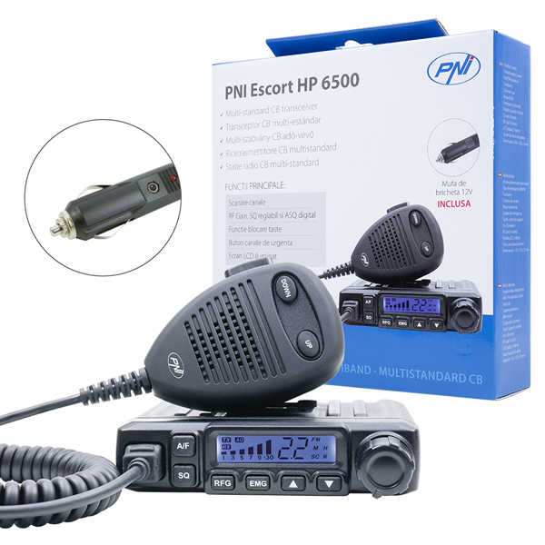Statie radio CB PNI Escort HP 6500, squelch automat, 4W, 12V, RF Gain, mufa de bricheta inclusa [2]