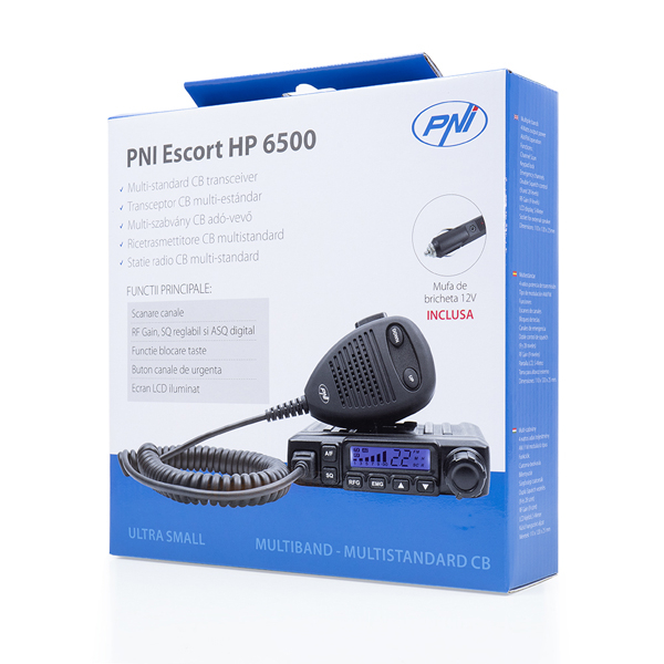 Statie radio CB PNI Escort HP 6500, squelch automat, 4W, 12V, RF Gain, mufa de bricheta inclusa [5]
