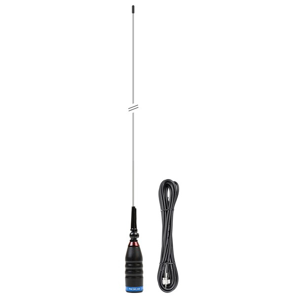 Statie radio CB PNI Escort HP 9500 ASQ, 12V/24V, mufa de bricheta inclusa + Antena CB PNI ML201 Black, lungime 201 cm, inclinare la 90° [12]