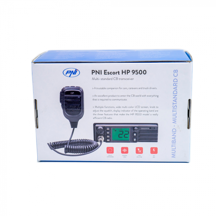 Statie radio CB PNI Escort HP 9500 multistandard, ASQ, VOX, Scan, 4W, AM-FM, alimentare 12V/24V, mufa de bricheta inclusa [4]