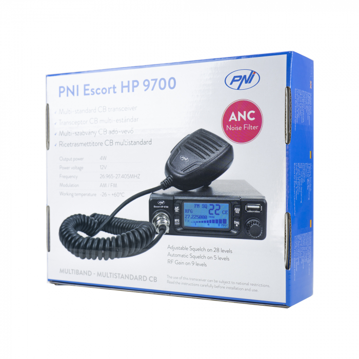 Statie radio CB PNI Escort HP 9700 USB, ANC, ASQ, alimentare 12V / 24V, mufa de bricheta inclusa [3]
