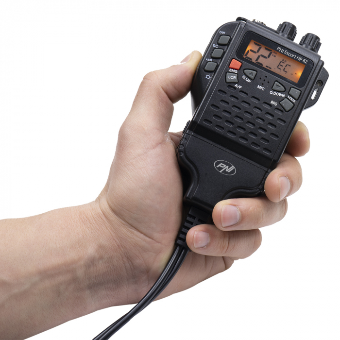 Statie radio CB portabila PNI Escort HP 62, multi standard, 4W, 12V, AM-FM, ASQ reglabil pe 5 niveluri, RF Gain pe 9 niveluri, Dual Watch, Scan, Lock [5]