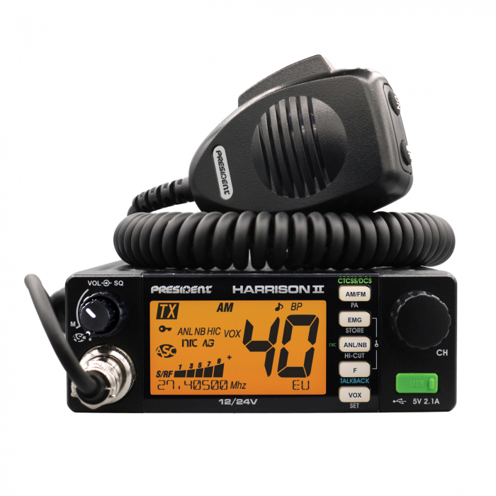 Statie radio CB President HARRISON II ASC AM/FM, VOX, NB, ANL, 12V/24V [3]