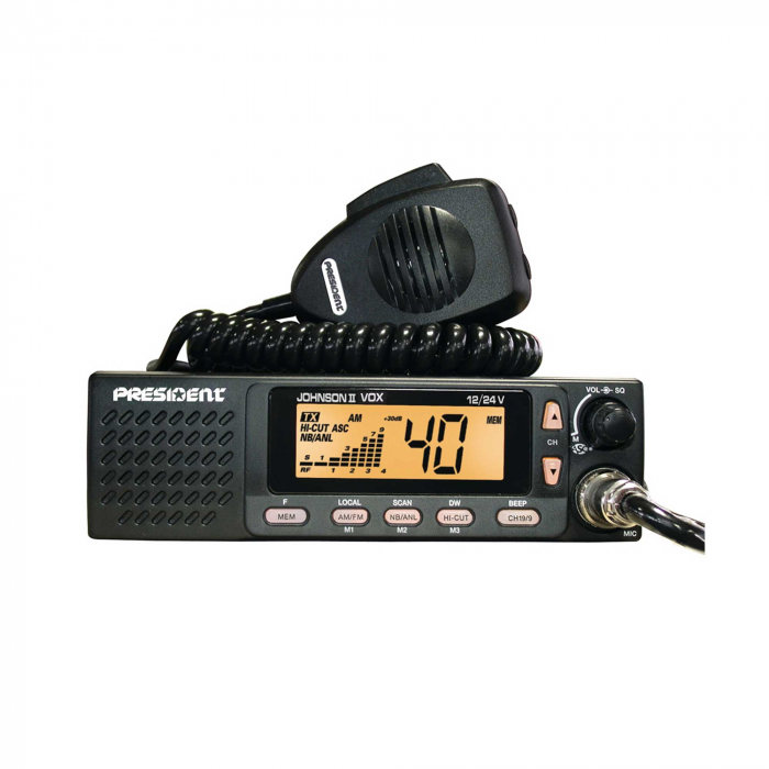 Statie radio CB President Johnson II ASC 12V-24V cu squelch automat si difuzor frontal [2]