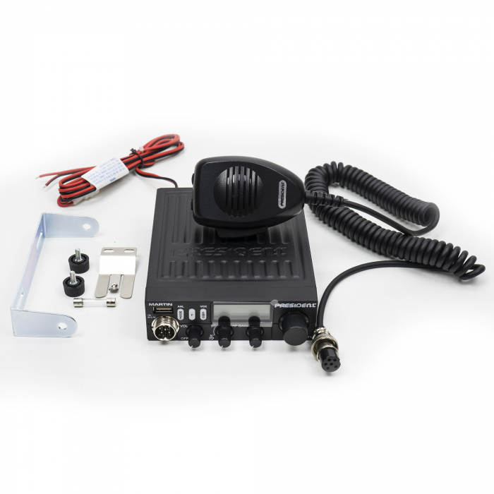 Statie radio CB President MARTIN ASC, Roger Beep, Scan, ANL Filter, 4W, 12V/24V cu display multicolor [2]