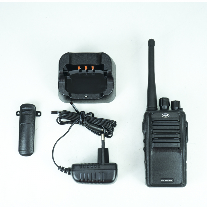 Statie radio portabila profesionala PNI PMR R15 0.5W, ASQ, TOT, monitor, programabila, acumulator 1200mAh [2]