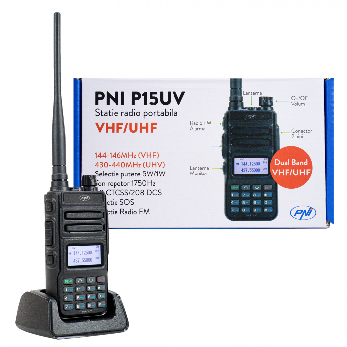 Statie radio portabila VHF/UHF PNI P15UV dual band, 144-146MHz/430-440Mhz, 999CH + acumulator 1500 mAh [3]