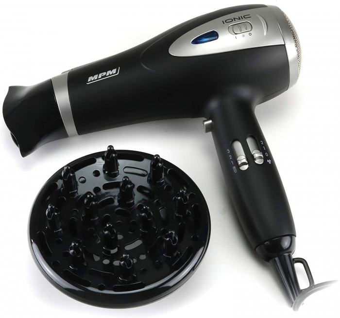 Uscator de par MPM MSW-15, 2200W, functie ionizare, 3 trepte de temperatura, 2 trepte de viteza, concentrator, difuzor, negru [5]