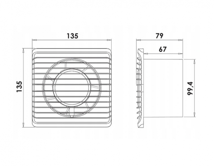 Ventilator baie ORNO OR-WL-3200/100/S, 8 W, 93 m³/h, 2400 rpm, 100 mm, montare in perete, silentios, alb [7]