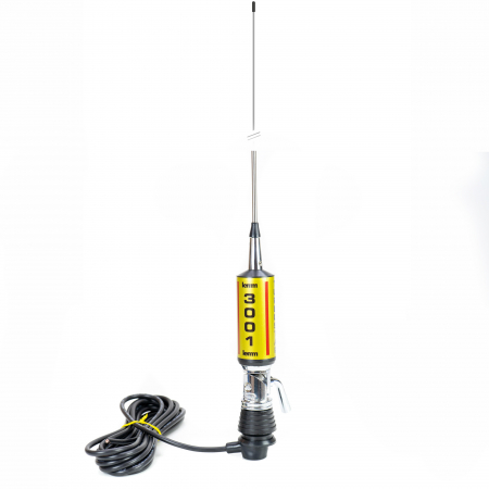 Antene statii CB - Antena CB LEMM TURBOSTAR 3001, Gold, 2000W, 26.5-28MHz, 200 cm, cu cablu RG58 4 m si mufa PL259