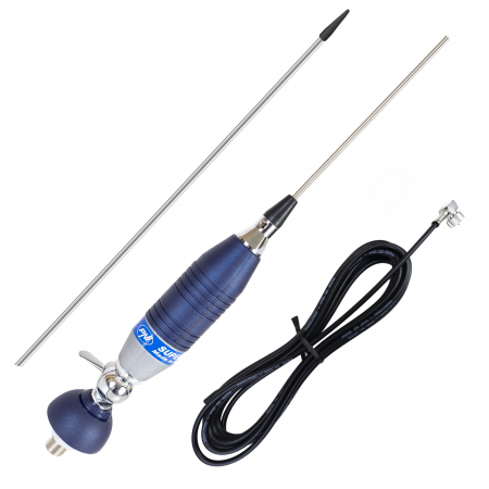 Antena CB PNI by Sirio SUPER 9 cu fluture, lungime 155 cm, 27 - 28.5 MHz, 250W, montura, cablu RG58 de 4m si mufa PL259 inclusa [3]