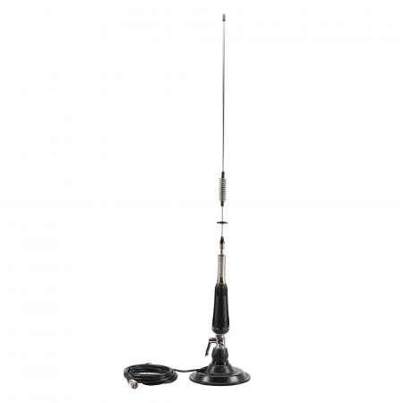 Antena CB PNI LED 850 rabatabila + Baza magnetica 145 mm, 85 cm lungime, 26-28 MHz, 300 Watt, ilumineaza in timpul emisiei, tip filet PL, fara accesorii [6]