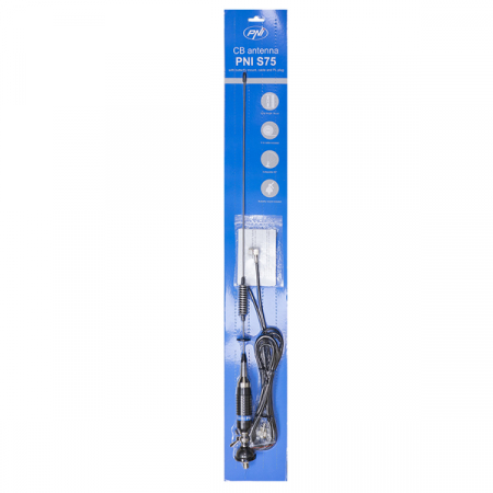 Antena CB PNI S75, lungime 75 cm, montura cu cablu si mufa PL [4]