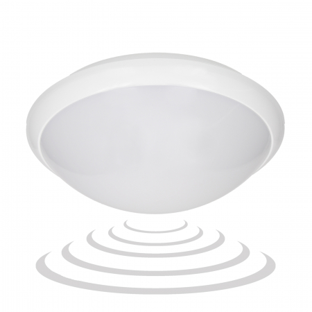 Aplice si plafoniere - Aplica ADVITI Breva AD-PL-316WE27PMM, 60W, IP44, E27, senzor de miscare 360 de grade incorporat, IK10, alb