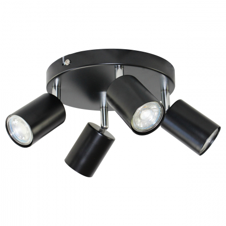 Bricolaj & Electrice - Bara spot ADVITI Rino SP 4 AD-OP-6347BGU10, 4x50W, GU10, IP20, reglare directie lumina, instalare tavan/perete, negru