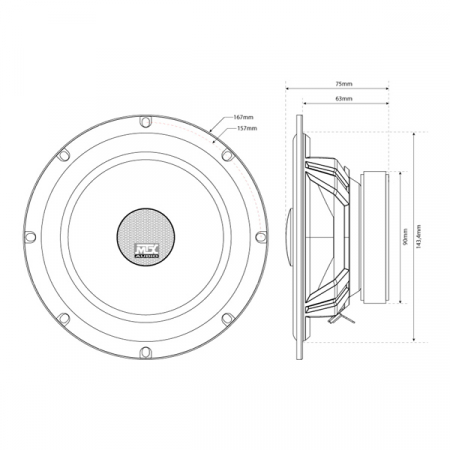 Boxe auto coaxiale MTX TX465C, 80W RMS, 16.5cm, 2 cai, set 2 difuzoare [5]