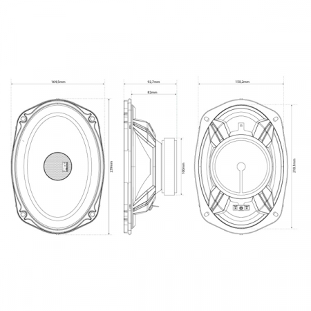 Boxe auto coaxiale MTX TX469C, 100W RMS, 15x23cm, 2 cai, set 2 difuzoare [1]