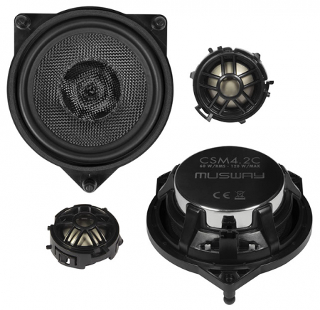 Boxe auto - Boxe auto componente Musway CSM4.2C, 60W RMS, 10 cm, 2 cai, set 2 difuzoare, compatibil Mercedes-Benz clasa C/GLC/E
