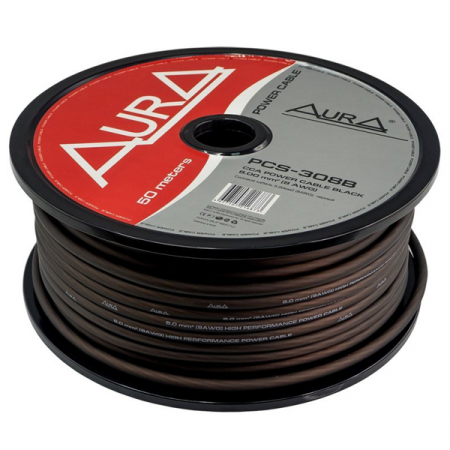 Conectica - Cablu alimentare Aura PCS-308B, 8mm2 (8AWG), 50m/rola, negru