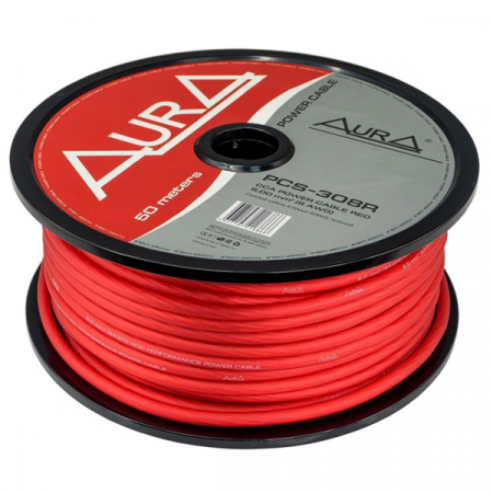 Conectica - Cablu alimentare Aura PCS-308R, 8mm2 (8AWG), 50m/rola, rosu